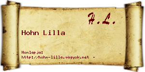 Hohn Lilla névjegykártya